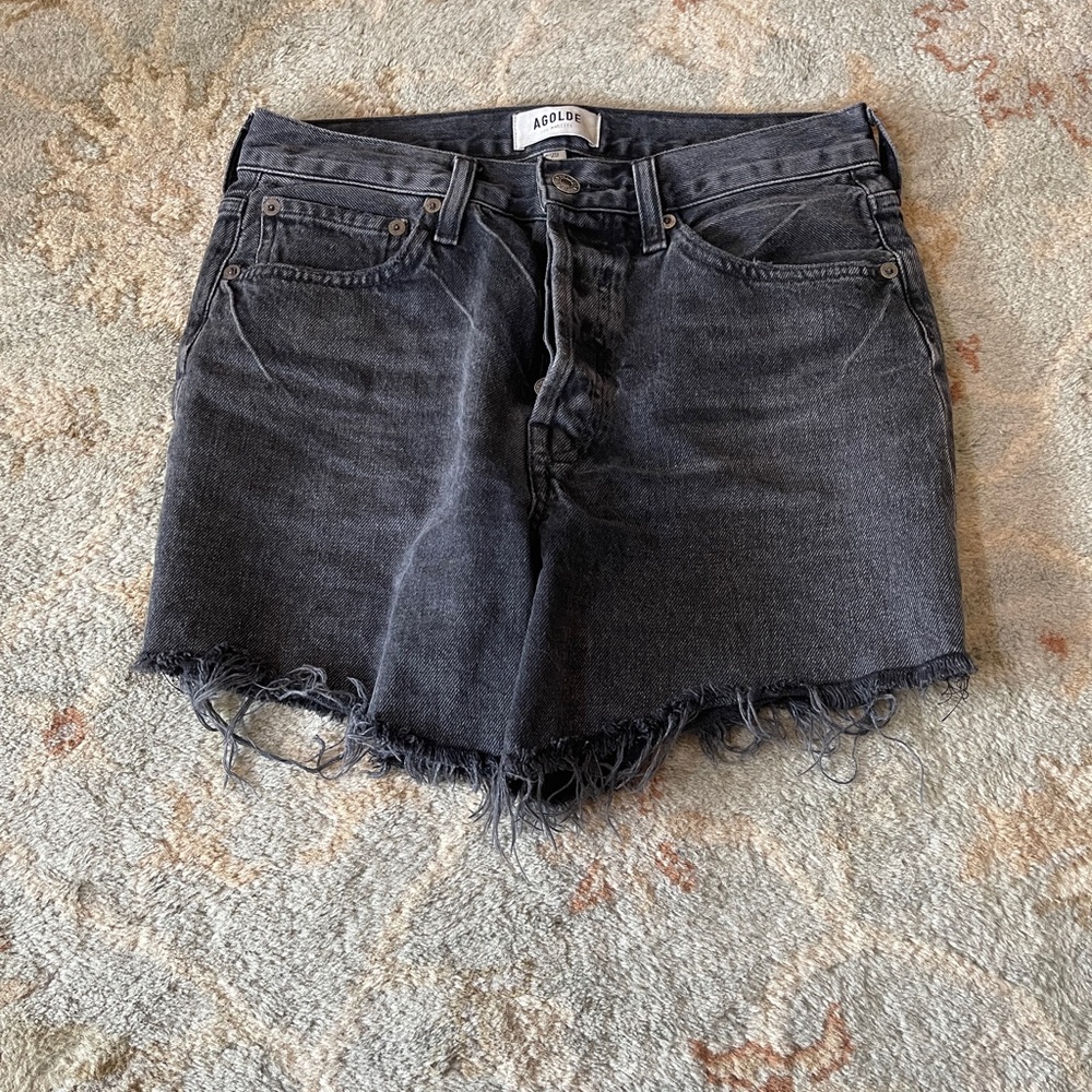 Black Denim AGOLDE Jean Shorts